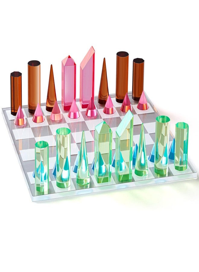 WinnerWhy Acrylic Chess Set, 11. 8 x 11. 8 Inch Large Modern Acrylic Checkers Set Table Game Board for Adults - Image 1